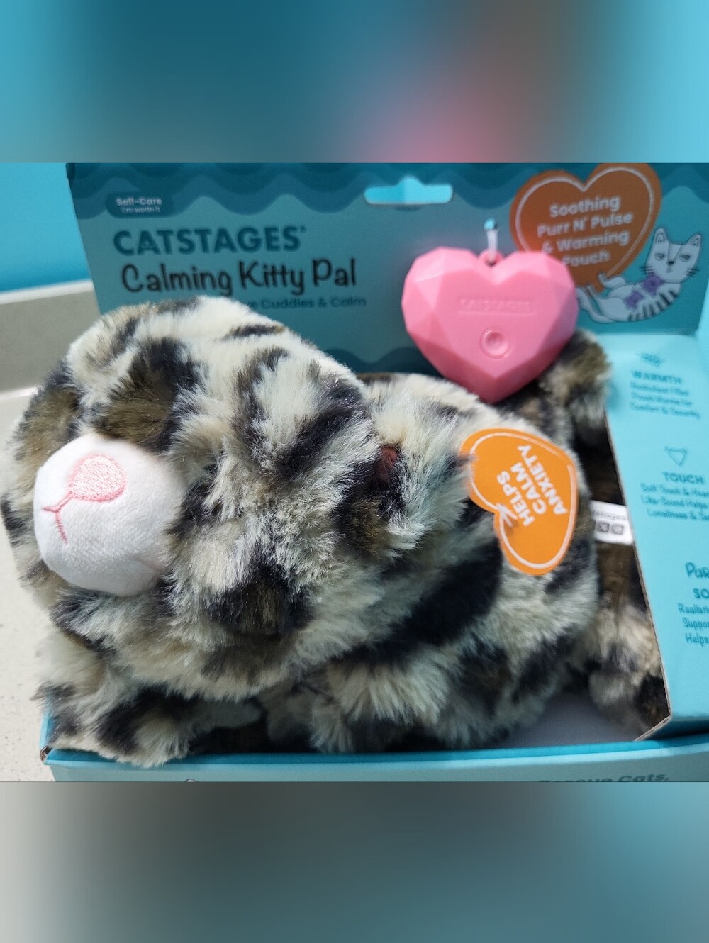 Catstages Calming Kitty Pal cat toy Purring & Heartbeat Soothing Kitten Plush